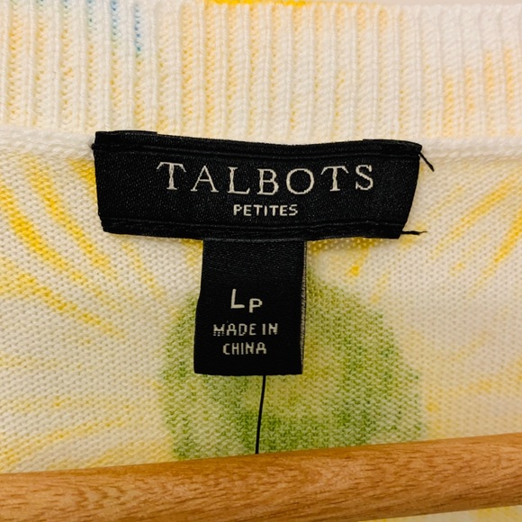 Talbots NWT blue, purple & yellow floral cardigan - Picture 8 of 10